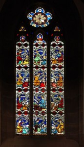 Virtues fighting Vices - 14th Century window